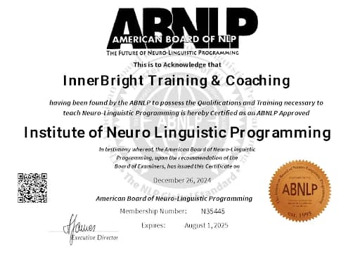 Chứng chỉ Học viên Đào tạo NLP